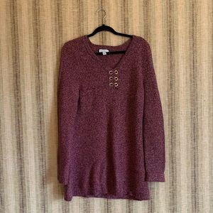 Chapter Club Dress Long Top Shirt Women Size Large Pink Blouse Long Sleeve